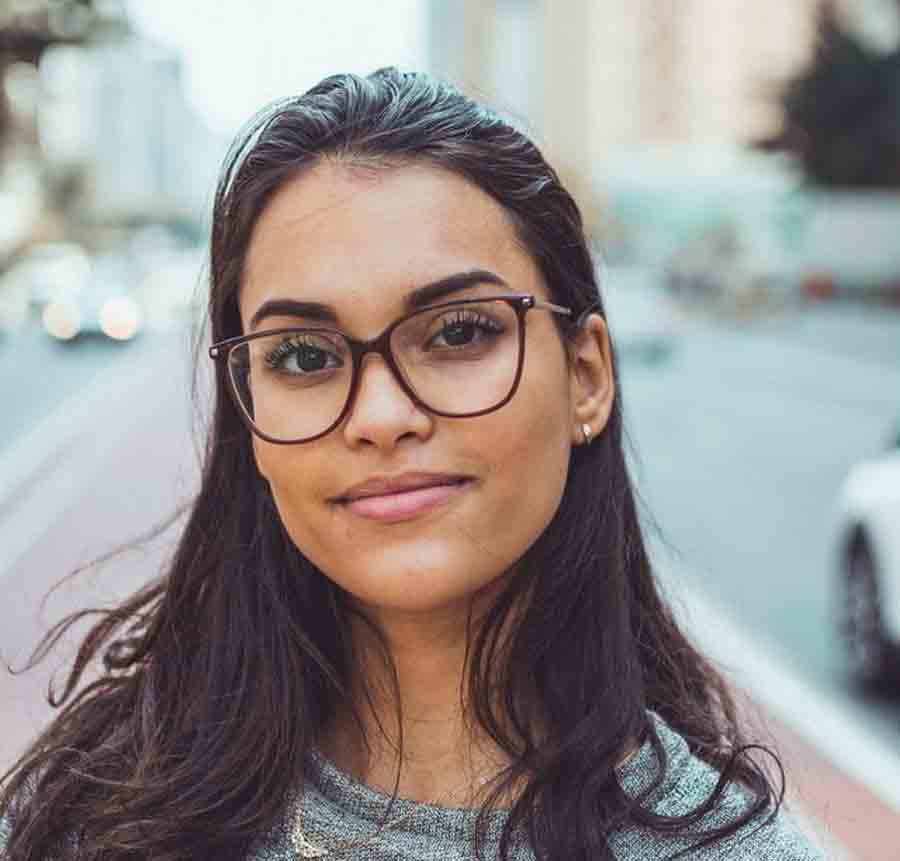 Woman wearing glasses